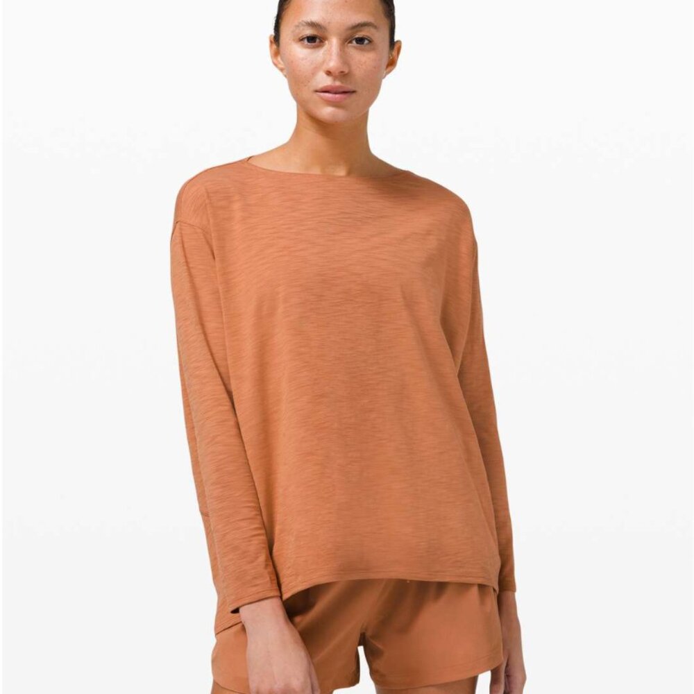 Lululemon Back In Action Long Sleeve Desert Sun